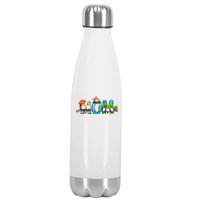 Retro Toy Mom Happy Mother Family Matching Stainless Steel Insulated Water Bottle