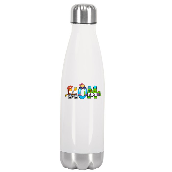 Retro Toy Mom Happy Mother Family Matching Stainless Steel Insulated Water Bottle