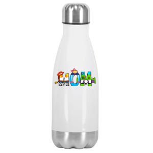 Retro Toy Mom Happy Mother Family Matching Stainless Steel Insulated Water Bottle