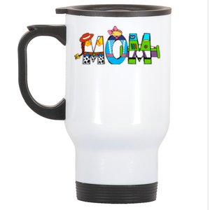 Retro Toy Mom Happy Mother Family Matching Stainless Steel Travel Mug