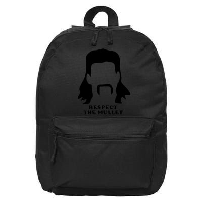 Respect The Mullet It's Mullet Time Funny Redneck Mullet 16 in Basic Backpack