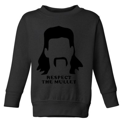Respect The Mullet It's Mullet Time Funny Redneck Mullet Toddler Sweatshirt