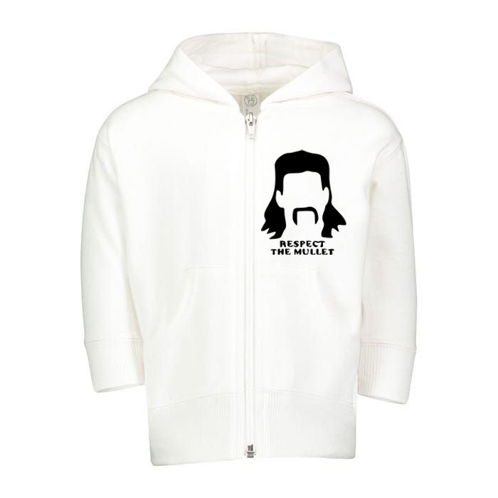 Respect The Mullet It's Mullet Time Funny Redneck Mullet Toddler Zip Fleece Hoodie