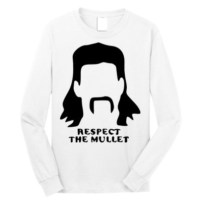 Respect The Mullet It's Mullet Time Funny Redneck Mullet Long Sleeve Shirt