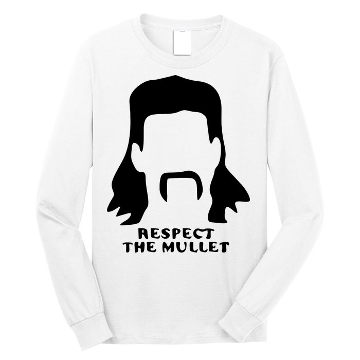 Respect The Mullet It's Mullet Time Funny Redneck Mullet Long Sleeve Shirt