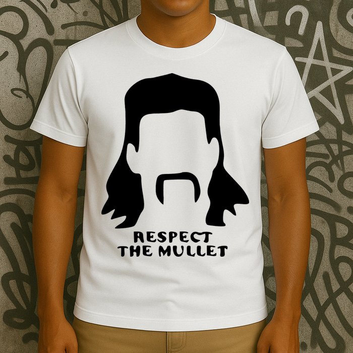 Respect The Mullet It's Mullet Time Funny Redneck Mullet T-Shirt