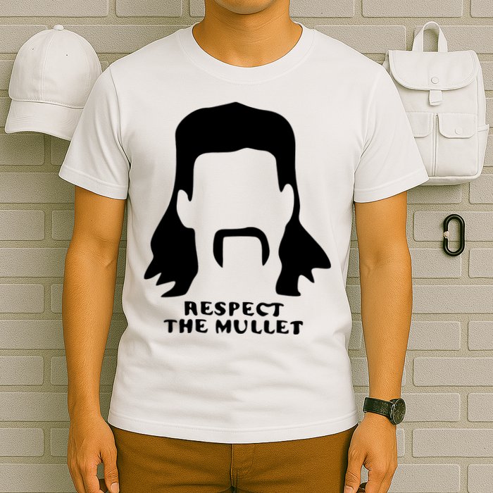 Respect The Mullet It's Mullet Time Funny Redneck Mullet T-Shirt
