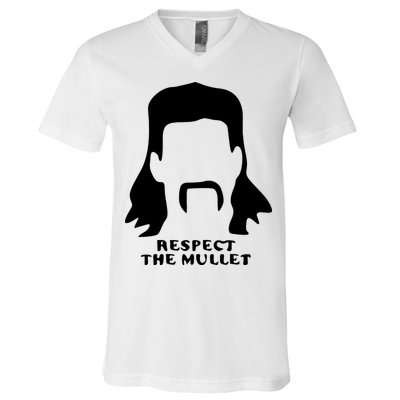 Respect The Mullet It's Mullet Time Funny Redneck Mullet V-Neck T-Shirt