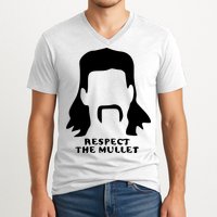 Respect The Mullet It's Mullet Time Funny Redneck Mullet V-Neck T-Shirt