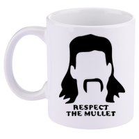 Respect The Mullet It's Mullet Time Funny Redneck Mullet 11oz C Handle Ceramic Mug