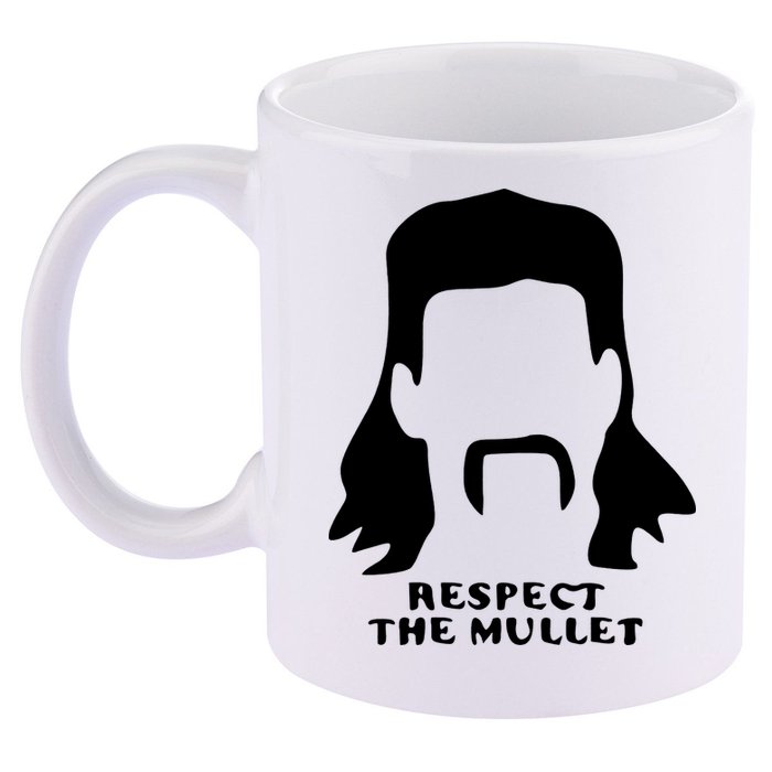 Respect The Mullet It's Mullet Time Funny Redneck Mullet 11oz C Handle Ceramic Mug