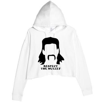Respect The Mullet It's Mullet Time Funny Redneck Mullet Crop Fleece Hoodie