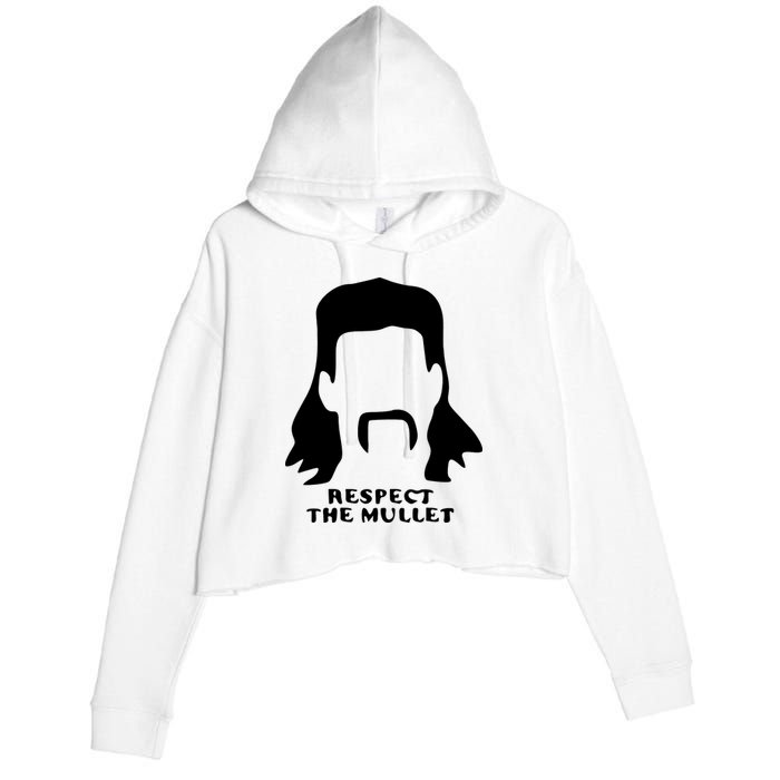 Respect The Mullet It's Mullet Time Funny Redneck Mullet Crop Fleece Hoodie