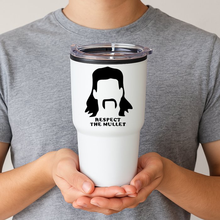 Respect The Mullet It's Mullet Time Funny Redneck Mullet Tumbler