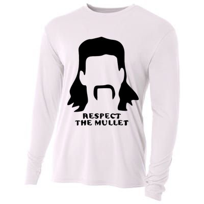 Respect The Mullet It's Mullet Time Funny Redneck Mullet Cooling Performance Long Sleeve Crew