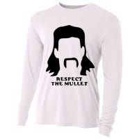 Respect The Mullet It's Mullet Time Funny Redneck Mullet Cooling Performance Long Sleeve Crew