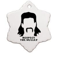 Respect The Mullet It's Mullet Time Funny Redneck Mullet Ceramic Star Ornament