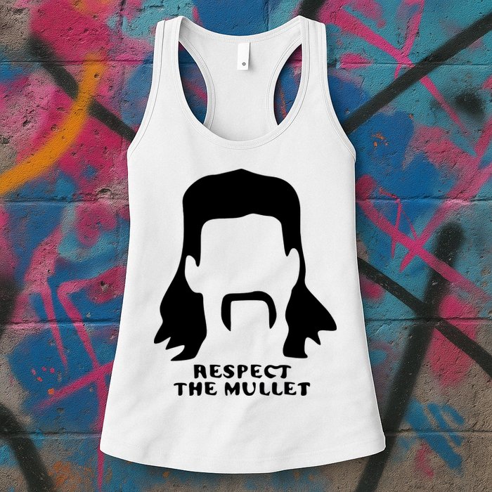 Respect The Mullet It's Mullet Time Funny Redneck Mullet Womens Tank Top