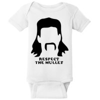 Respect The Mullet It's Mullet Time Funny Redneck Mullet Baby Bodysuit