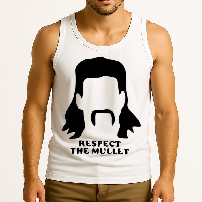 Respect The Mullet It's Mullet Time Funny Redneck Mullet Tank Top