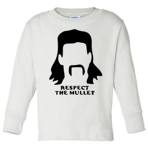 Respect The Mullet It's Mullet Time Funny Redneck Mullet Toddler Long Sleeve Shirt