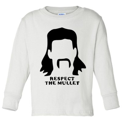 Respect The Mullet It's Mullet Time Funny Redneck Mullet Toddler Long Sleeve Shirt