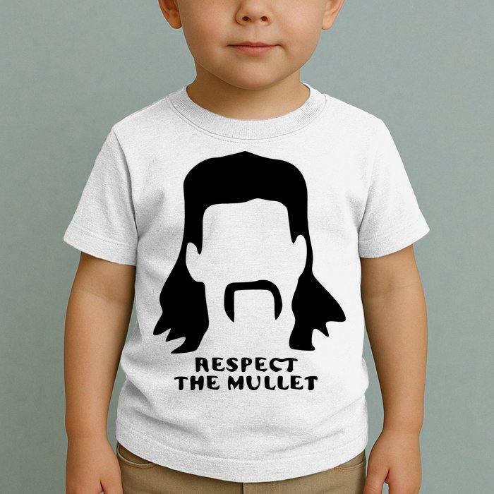 Respect The Mullet It's Mullet Time Funny Redneck Mullet Toddler T-Shirt