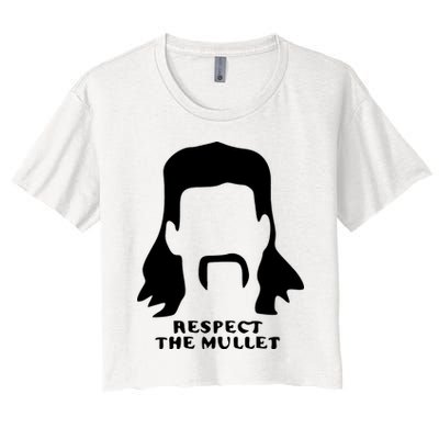 Respect The Mullet It's Mullet Time Funny Redneck Mullet Crop Top