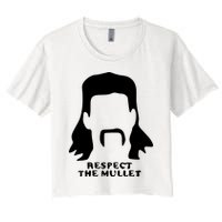 Respect The Mullet It's Mullet Time Funny Redneck Mullet Crop Top