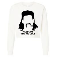 Respect The Mullet It's Mullet Time Funny Redneck Mullet Cropped Pullover Crew