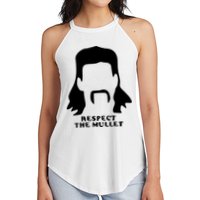 Respect The Mullet It's Mullet Time Funny Redneck Mullet Women's Perfect Tri Rocker Tank