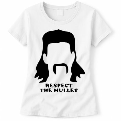 Respect The Mullet It's Mullet Time Funny Redneck Mullet Womens T-Shirt