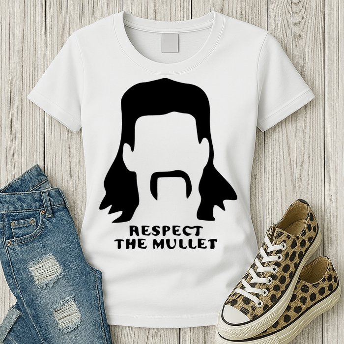 Respect The Mullet It's Mullet Time Funny Redneck Mullet Womens T-Shirt
