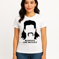 Respect The Mullet It's Mullet Time Funny Redneck Mullet Womens T-Shirt