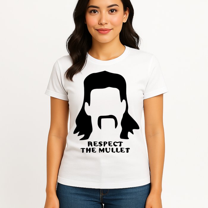 Respect The Mullet It's Mullet Time Funny Redneck Mullet Womens T-Shirt