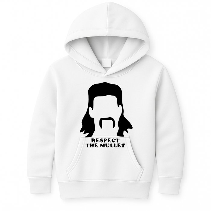 Respect The Mullet It's Mullet Time Funny Redneck Mullet Kids Hoodie