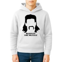 Respect The Mullet It's Mullet Time Funny Redneck Mullet Kids Hoodie