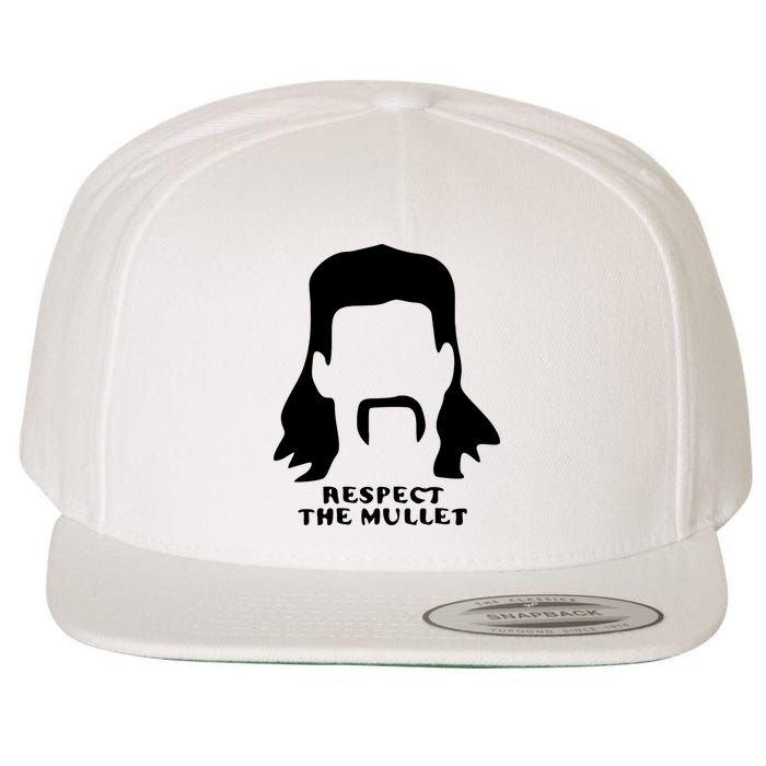 Respect The Mullet It's Mullet Time Funny Redneck Mullet Wool Snapback Cap