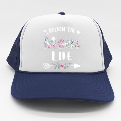 Rockin' The Mom Life Proud Grandma Mothers Day Funny Gift Trucker Hat