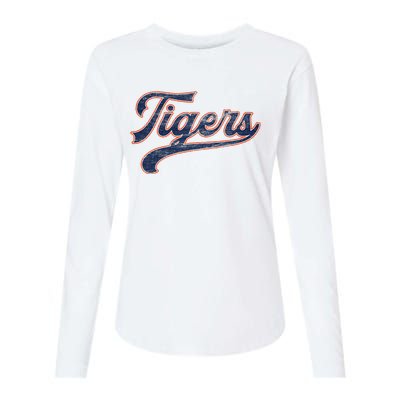 Retro Tigers Nickname Womens Cotton Relaxed Long Sleeve T-Shirt