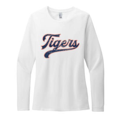 Retro Tigers Nickname Womens CVC Long Sleeve Shirt