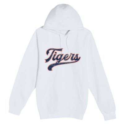 Retro Tigers Nickname Premium Pullover Hoodie