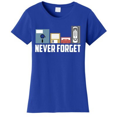 Retro Tech Never Forget Floppy Disk Gift 80s Nostalgia Women's T-Shirt