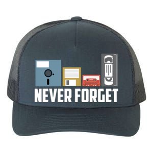 Retro Tech Never Forget Floppy Disk Gift 80s Nostalgia Yupoong Adult 5-Panel Trucker Hat