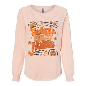 Retro Thanksgiving Nicu Nurse Autumn Thankful Nicu Nurse Womens California Wash Sweatshirt