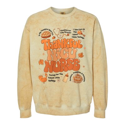 Retro Thanksgiving Nicu Nurse Autumn Thankful Nicu Nurse Colorblast Crewneck Sweatshirt