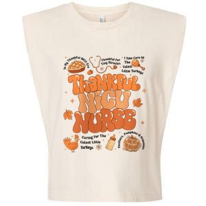 Retro Thanksgiving Nicu Nurse Autumn Thankful Nicu Nurse Garment-Dyed Women's Muscle Tee