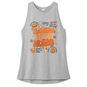 Retro Thanksgiving Nicu Nurse Autumn Thankful Nicu Nurse Ladies PosiCharge Tri-Blend Wicking Tank