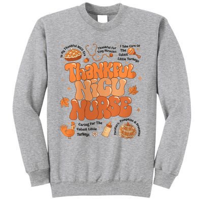 Retro Thanksgiving Nicu Nurse Autumn Thankful Nicu Nurse Tall Sweatshirt