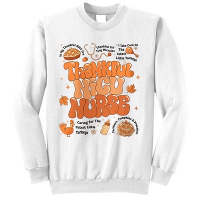 Retro Thanksgiving Nicu Nurse Autumn Thankful Nicu Nurse Sweatshirt